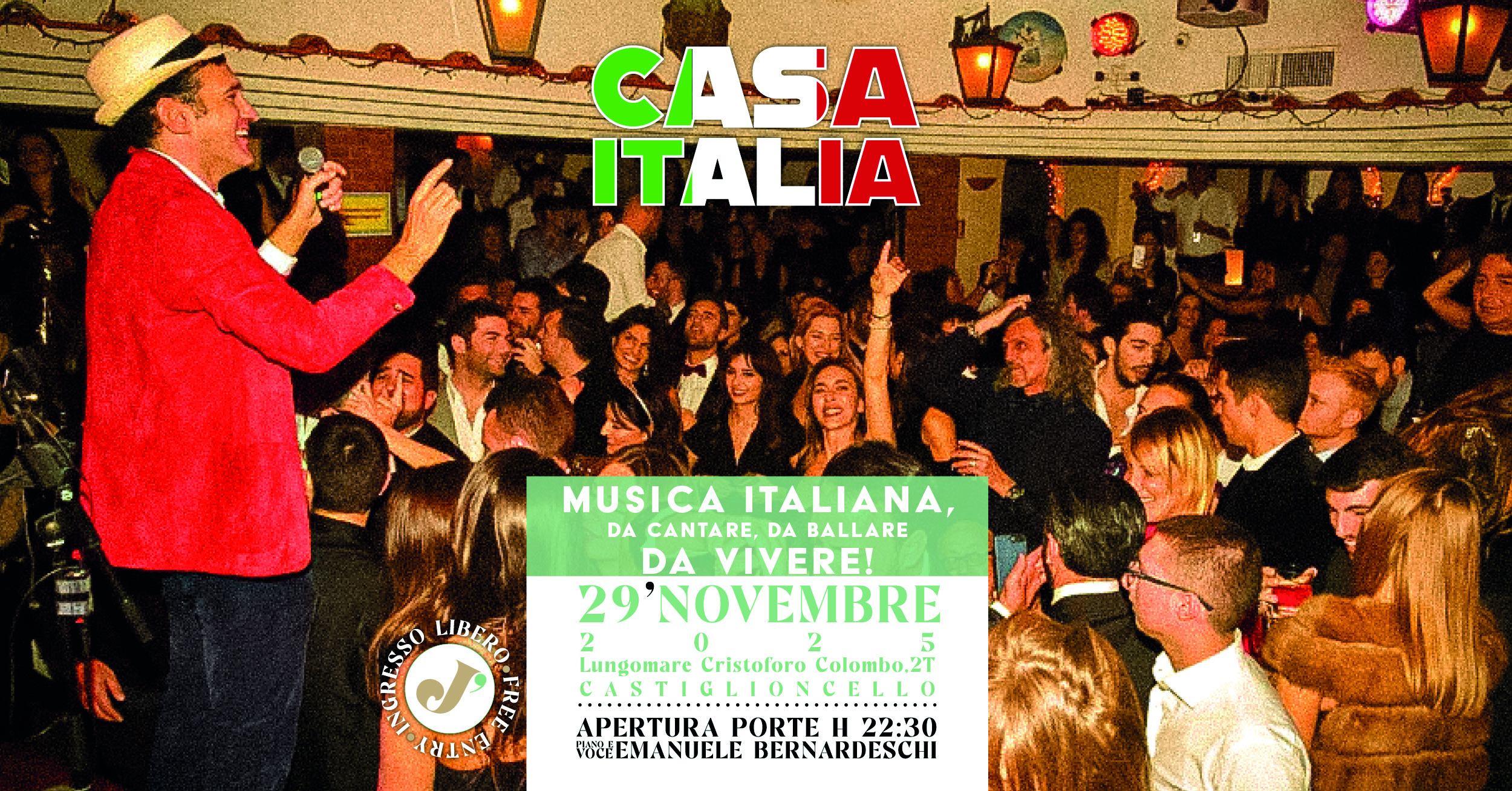 Sabato 29 Novembre – CASA ITALIA