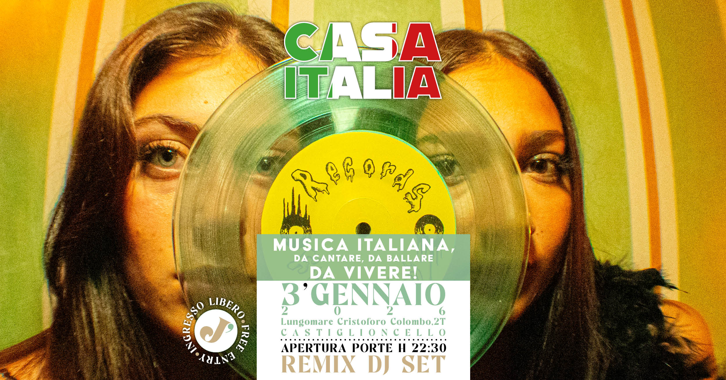 🎶 Casa Italia: SABATO 3 GENNAIO!